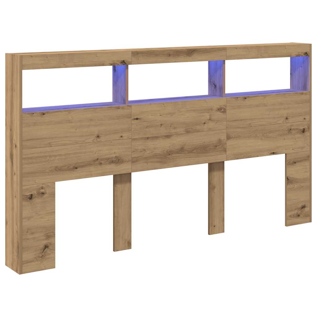 vidaXL Dulap pentru tăblie cu LED Stejar Artisan 180x17x102 cm vidaXL Dulap pentru tăblie cu LED Stejar Artisan 180x17x102 cm