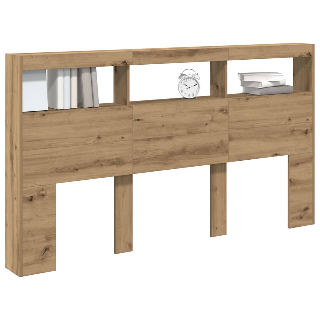 vidaXL Dulap pentru tăblie cu LED Stejar Artisan 180x17x102 cm vidaXL Dulap pentru tăblie cu LED Stejar Artisan 180x17x102 cm