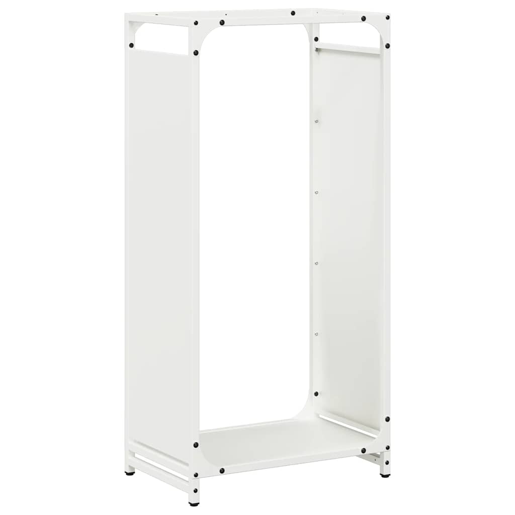 vidaXL Suport pentru lemne de foc alb 44x28x90 cm Oțel laminat la rece