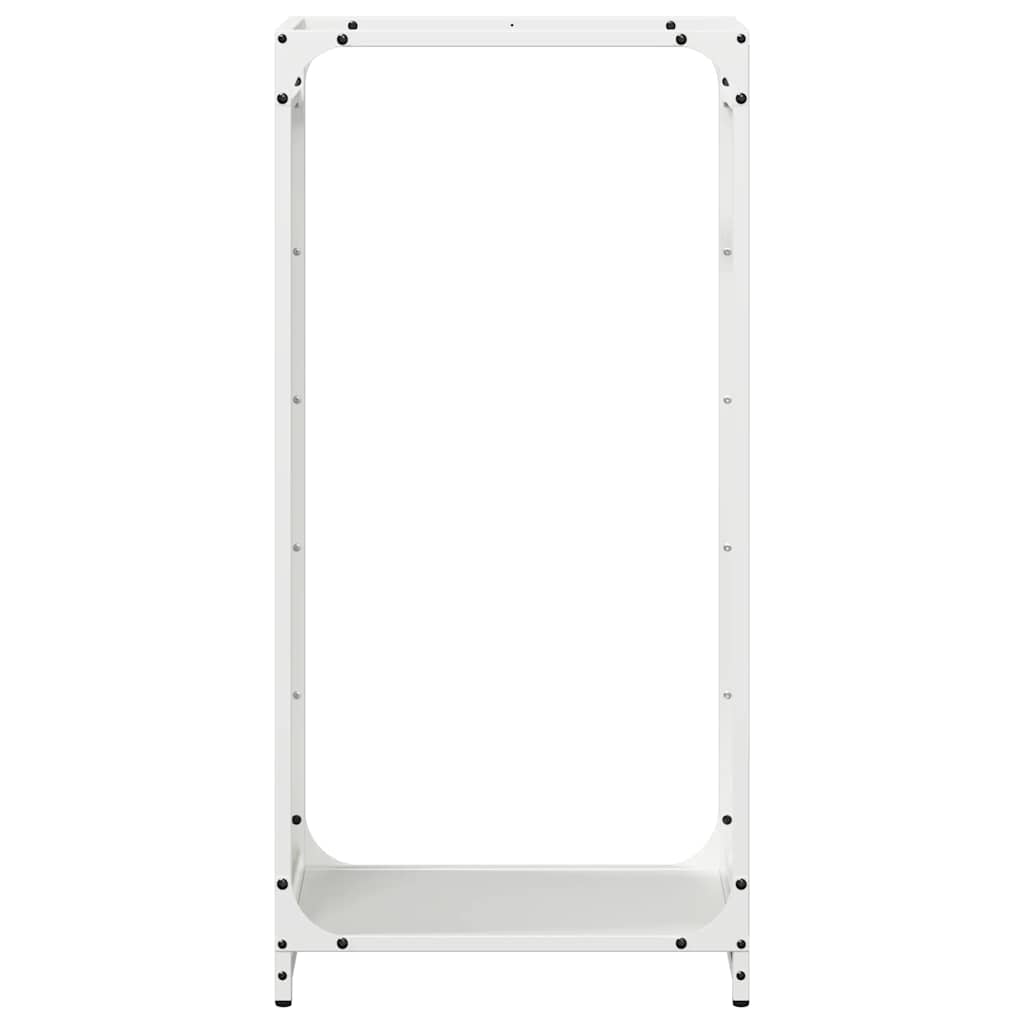 vidaXL Suport pentru lemne de foc alb 44x28x90 cm Oțel laminat la rece