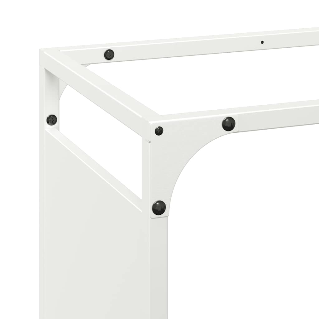 vidaXL Suport pentru lemne de foc alb 44x28x90 cm Oțel laminat la rece