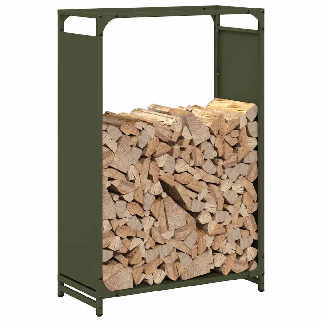 vidaXL Suport pentru lemne de foc Verde măsline Oțel laminat la rece vidaXL Suport pentru lemne de foc Verde măsline Oțel laminat la rece