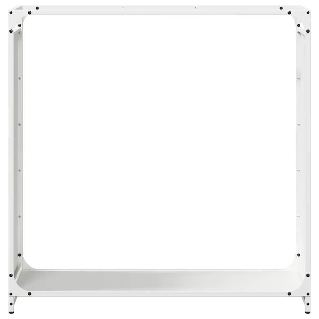 vidaXL Suport pentru lemne de foc alb 90x28x90 cm Oțel laminat la rece