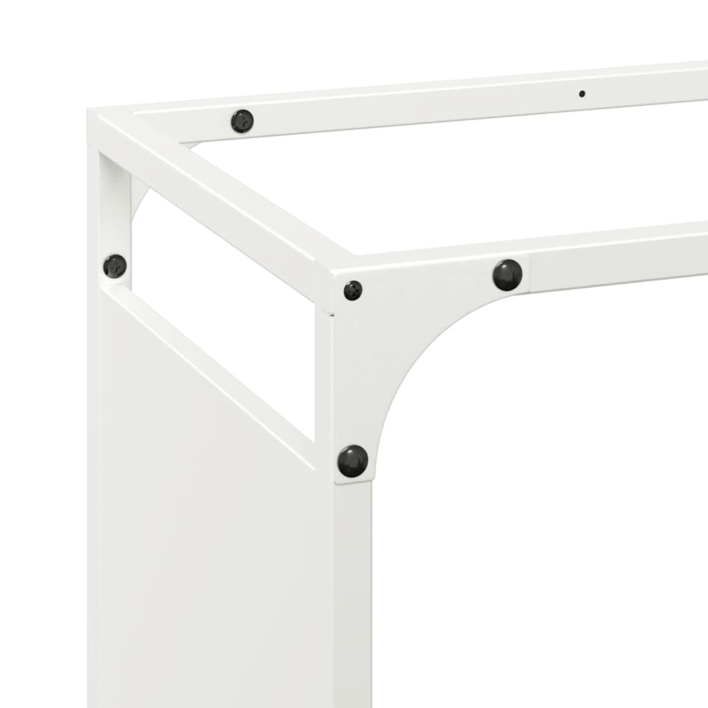 vidaXL Suport pentru lemne de foc alb 90x28x90 cm Oțel laminat la rece