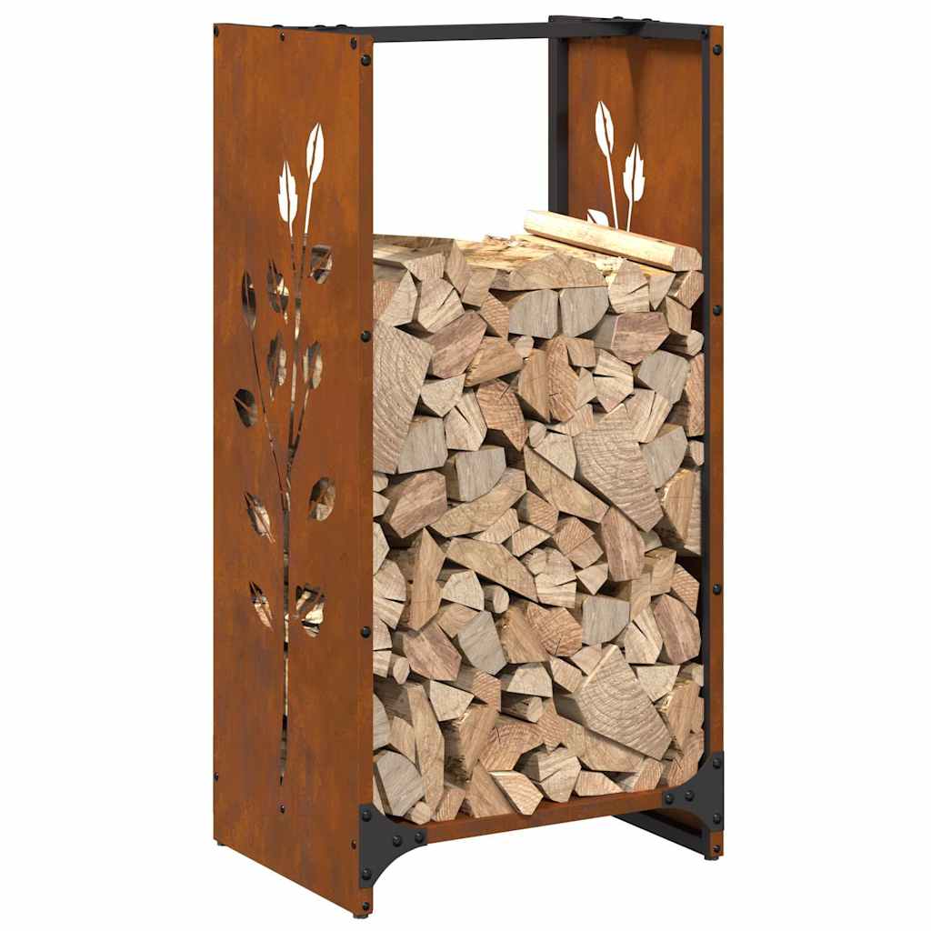 vidaXL Suport pentru lemne de foc 40x30x80 cm Oțel pentru intemperii vidaXL Suport pentru lemne de foc 40x30x80 cm Oțel pentru intemperii