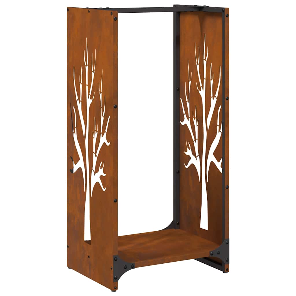 vidaXL Suport pentru lemne de foc 40x30x80 cm Oțel pentru intemperii vidaXL Suport pentru lemne de foc 40x30x80 cm Oțel pentru intemperii