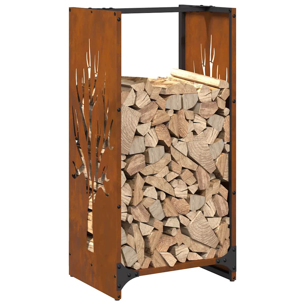 vidaXL Suport pentru lemne de foc 40x30x80 cm Oțel pentru intemperii vidaXL Suport pentru lemne de foc 40x30x80 cm Oțel pentru intemperii