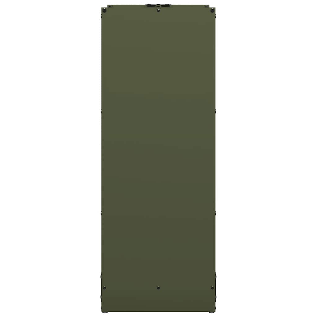 vidaXL Suport pentru lemne de foc Verde măsline Oțel laminat la rece