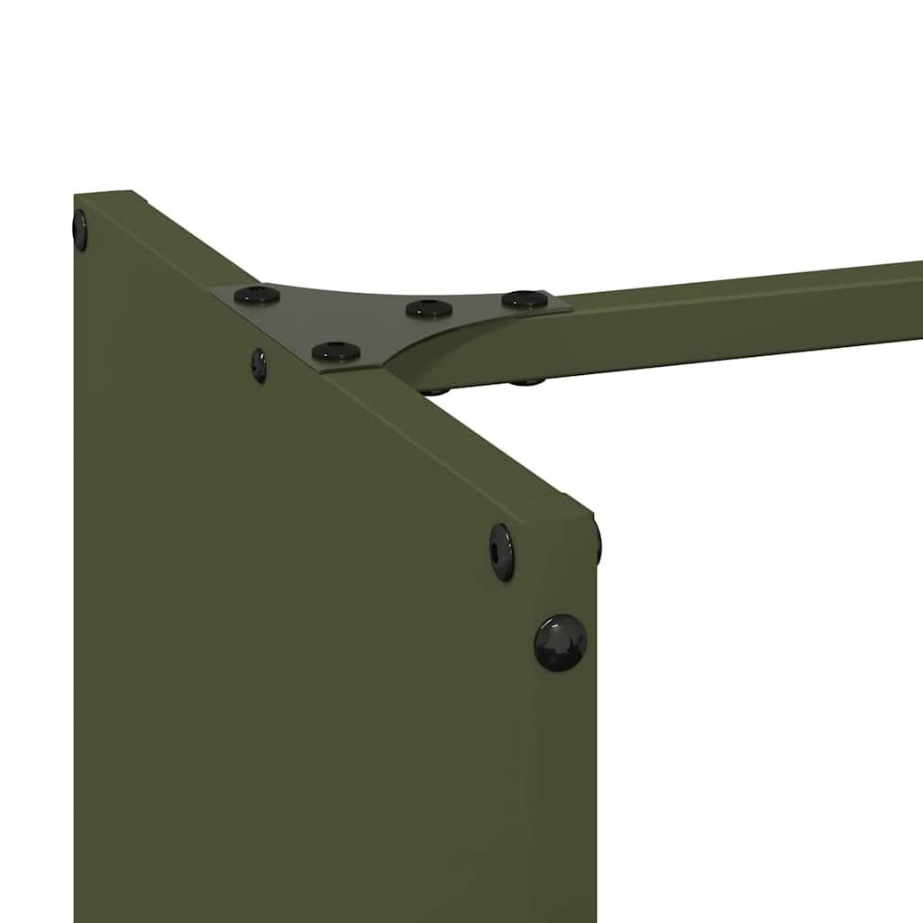 vidaXL Suport pentru lemne de foc Verde măsline Oțel laminat la rece