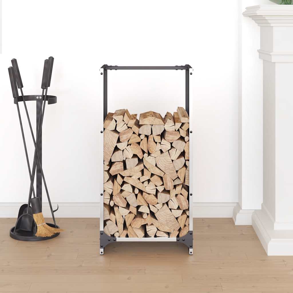 vidaXL Suport pentru lemne de foc 40x30x80 cm oțel inoxidabil