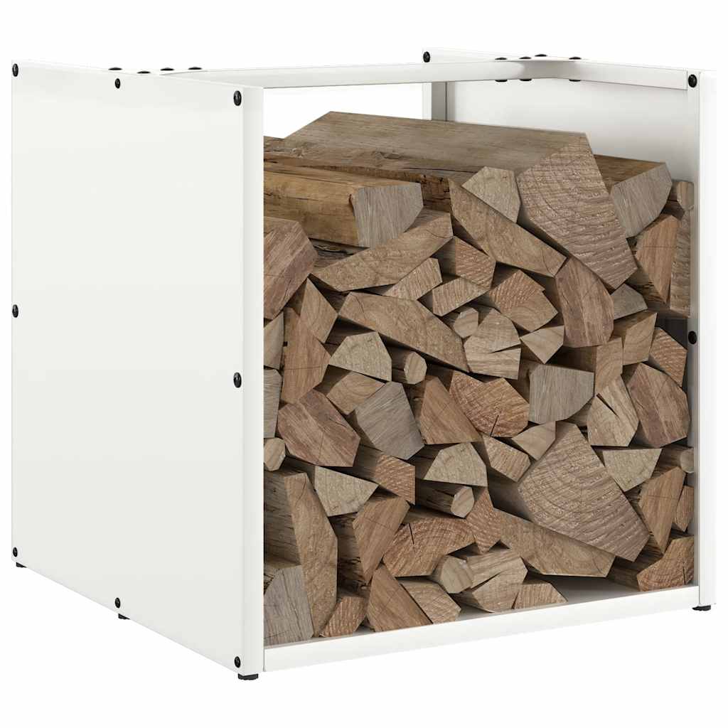 vidaXL Suport pentru lemne de foc alb 40x40x40 cm Oțel laminat la rece vidaXL Suport pentru lemne de foc alb 40x40x40 cm Oțel laminat la rece