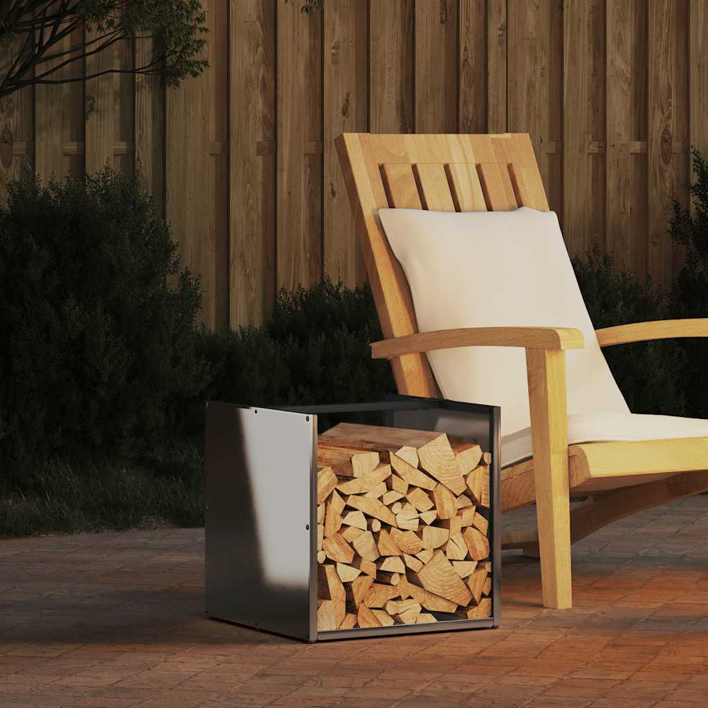 vidaXL Suport pentru lemne de foc 40x40x40 cm oțel inoxidabil vidaXL Suport pentru lemne de foc 40x40x40 cm oțel inoxidabil