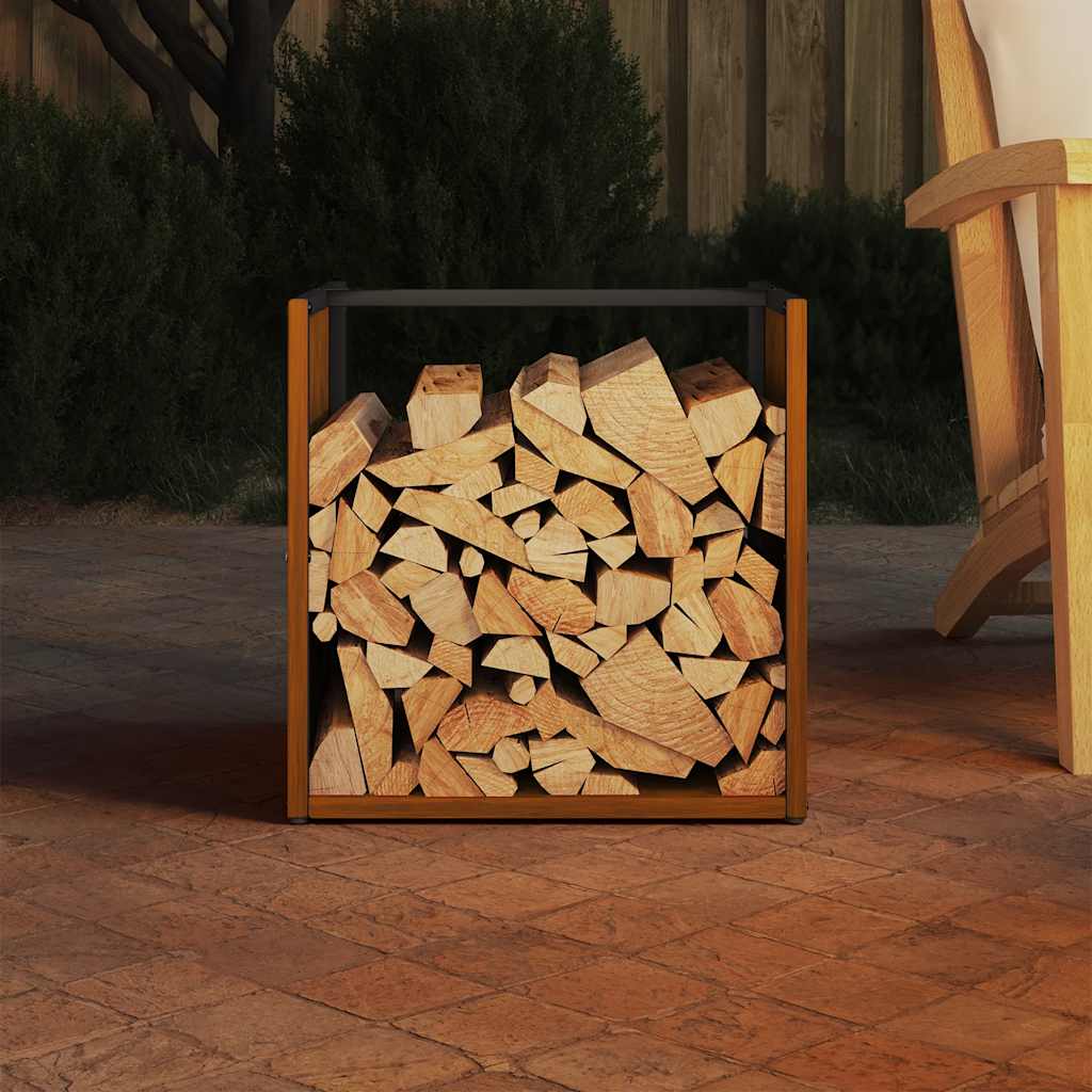 vidaXL Suport pentru lemne de foc 40x40x40 cm Oțel pentru intemperii vidaXL Suport pentru lemne de foc 40x40x40 cm Oțel pentru intemperii
