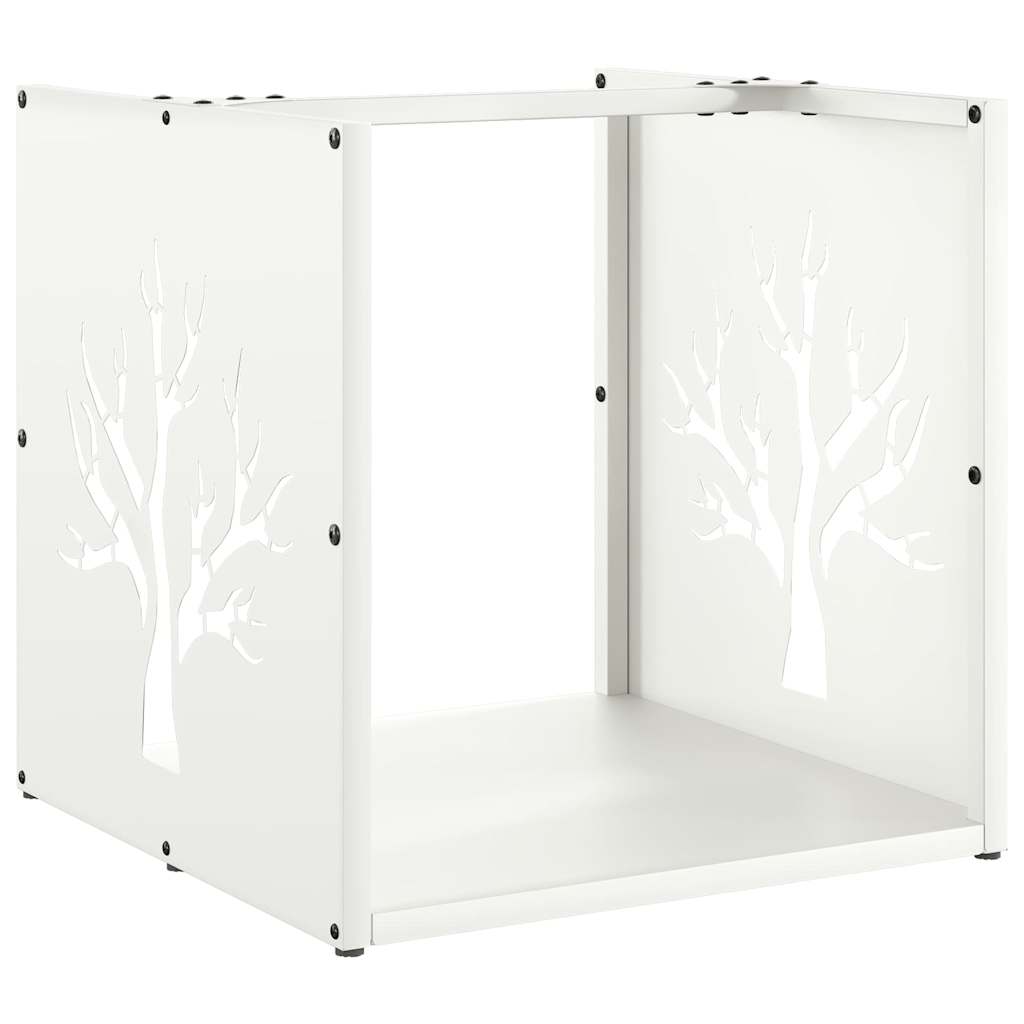 vidaXL Suport pentru lemne de foc alb 40x40x40 cm Oțel laminat la rece vidaXL Suport pentru lemne de foc alb 40x40x40 cm Oțel laminat la rece