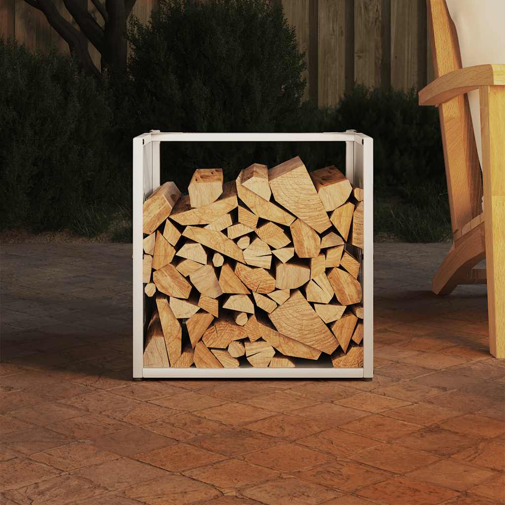 vidaXL Suport pentru lemne de foc alb 40x40x40 cm Oțel laminat la rece vidaXL Suport pentru lemne de foc alb 40x40x40 cm Oțel laminat la rece