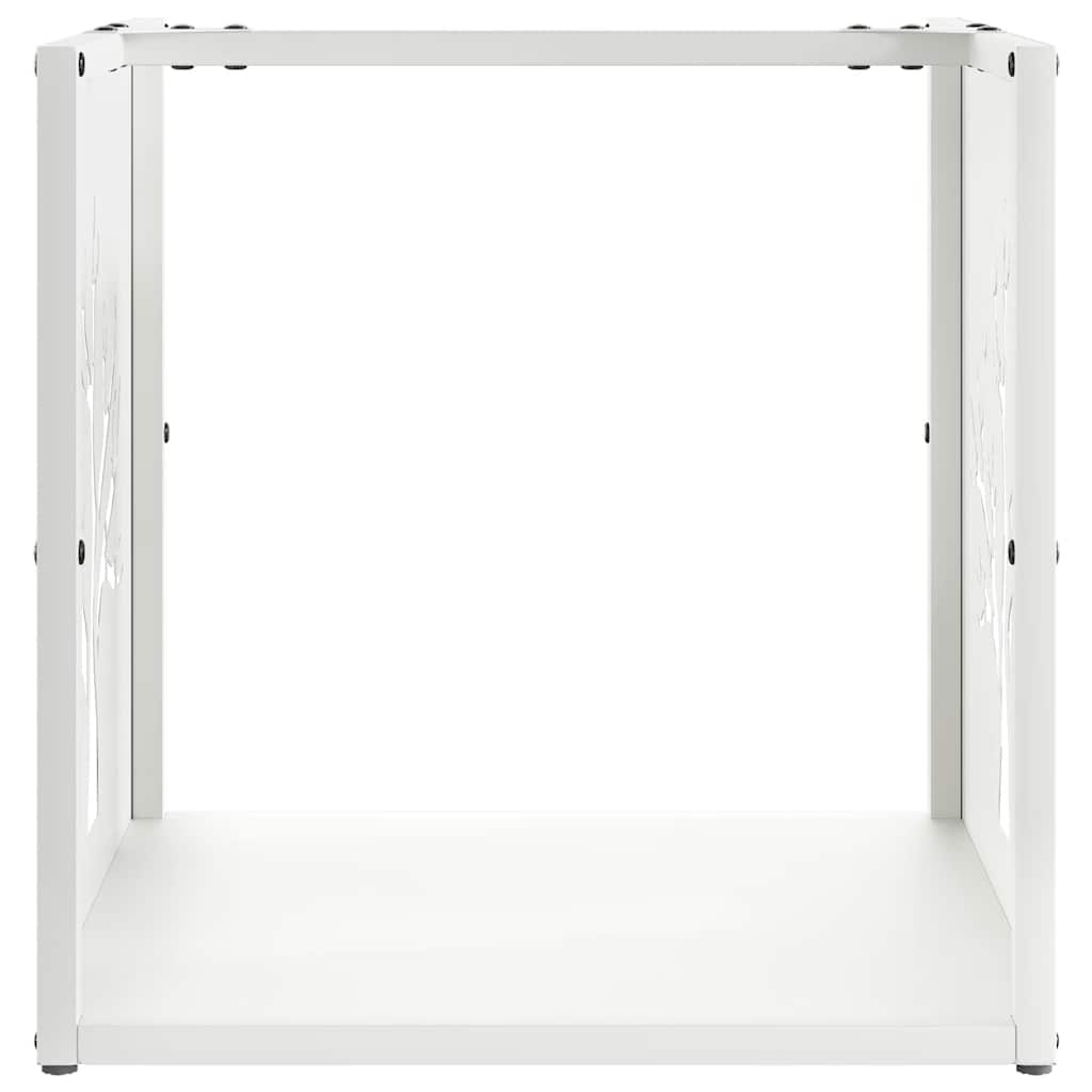 vidaXL Suport pentru lemne de foc alb 40x40x40 cm Oțel laminat la rece vidaXL Suport pentru lemne de foc alb 40x40x40 cm Oțel laminat la rece