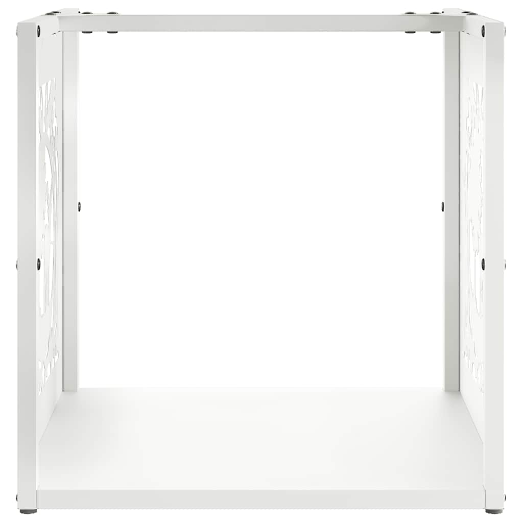 vidaXL Suport pentru lemne de foc alb 40x40x40 cm Oțel laminat la rece vidaXL Suport pentru lemne de foc alb 40x40x40 cm Oțel laminat la rece