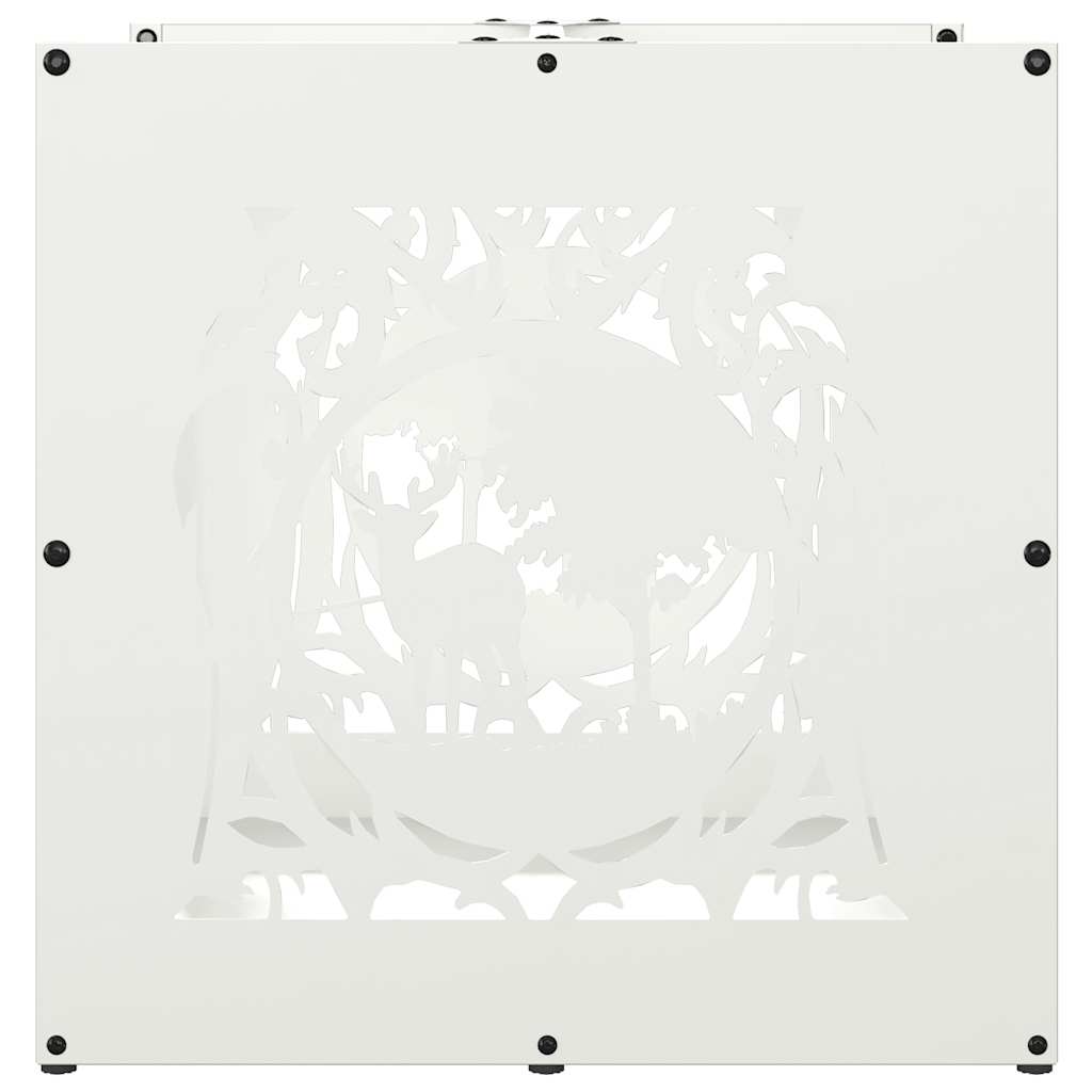 vidaXL Suport pentru lemne de foc alb 40x40x40 cm Oțel laminat la rece vidaXL Suport pentru lemne de foc alb 40x40x40 cm Oțel laminat la rece