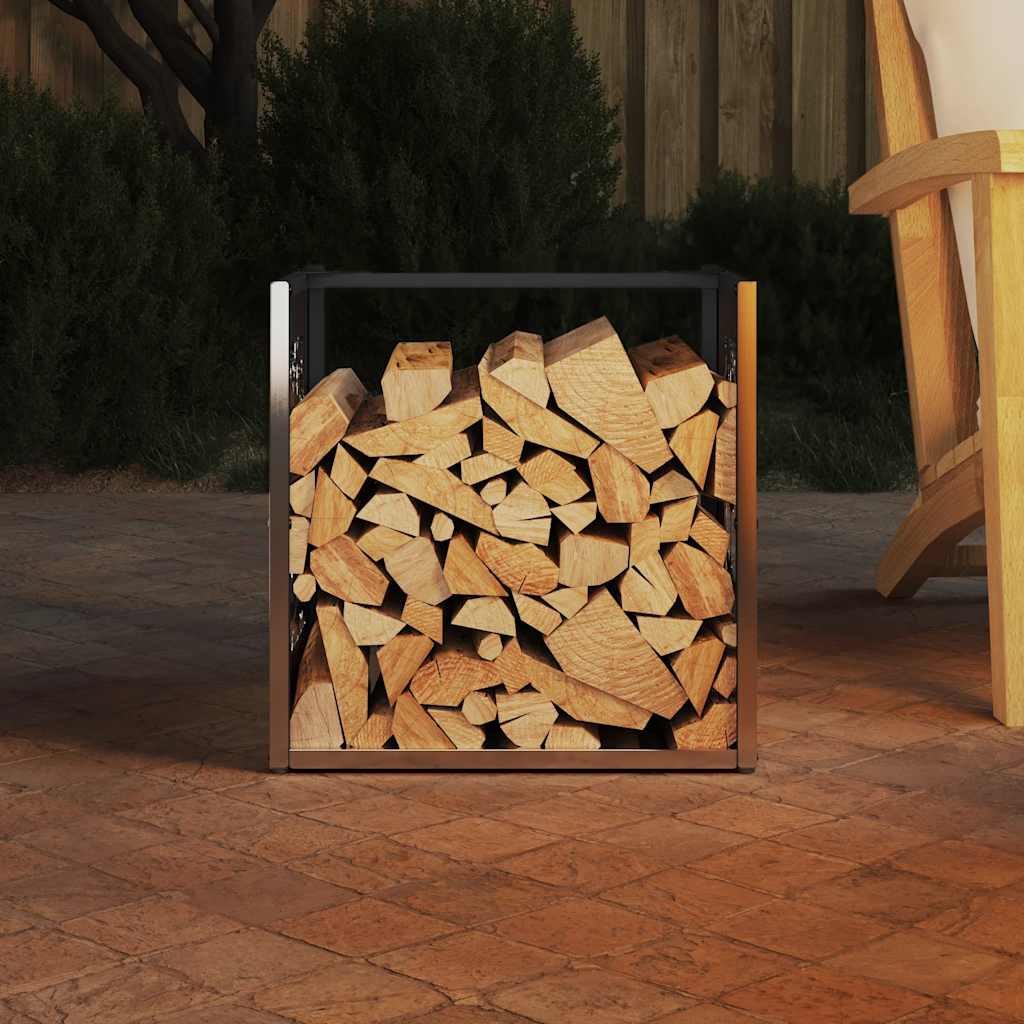 vidaXL Suport pentru lemne de foc 40x40x40 cm oțel inoxidabil vidaXL Suport pentru lemne de foc 40x40x40 cm oțel inoxidabil