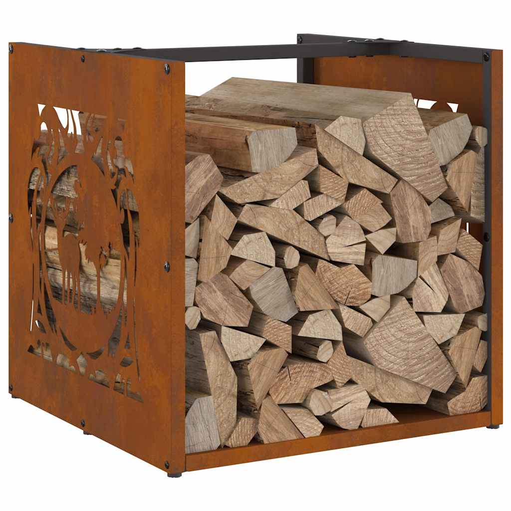 vidaXL Suport pentru lemne de foc 40x40x40 cm Oțel pentru intemperii vidaXL Suport pentru lemne de foc 40x40x40 cm Oțel pentru intemperii