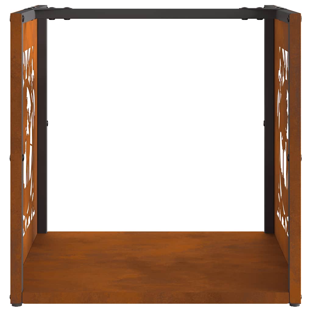 vidaXL Suport pentru lemne de foc 40x40x40 cm Oțel pentru intemperii vidaXL Suport pentru lemne de foc 40x40x40 cm Oțel pentru intemperii