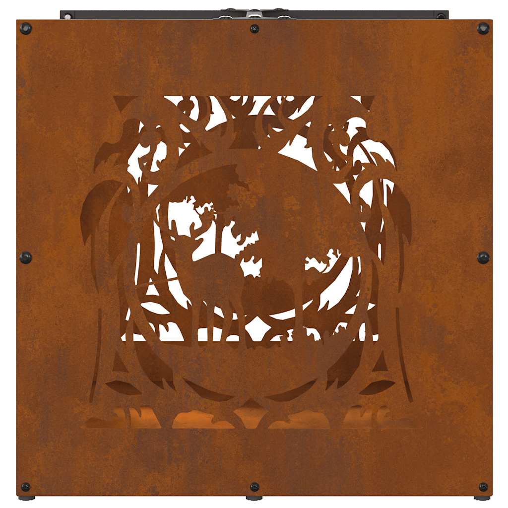 vidaXL Suport pentru lemne de foc 40x40x40 cm Oțel pentru intemperii vidaXL Suport pentru lemne de foc 40x40x40 cm Oțel pentru intemperii