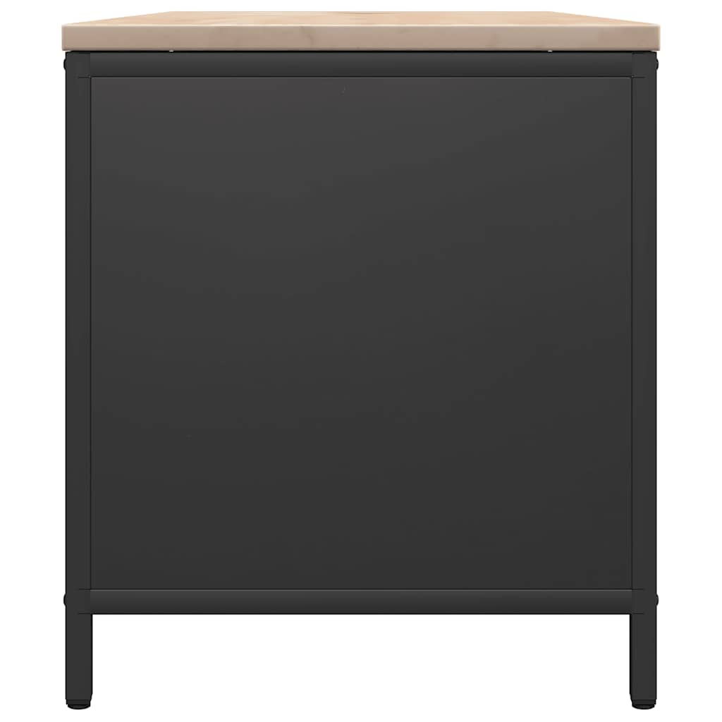 vidaXL Suport pentru lemne de foc cu blat lemn negru 100,5x35,5x40 cm vidaXL Suport pentru lemne de foc cu blat lemn negru 100,5x35,5x40 cm