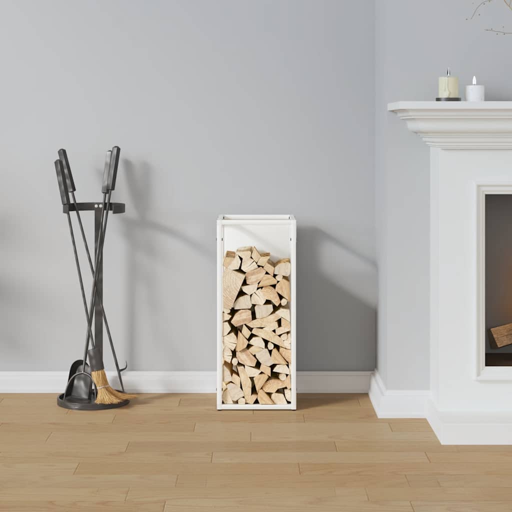 vidaXL Suport pentru lemne de foc alb 25x25x60 cm Oțel laminat la rece vidaXL Suport pentru lemne de foc alb 25x25x60 cm Oțel laminat la rece