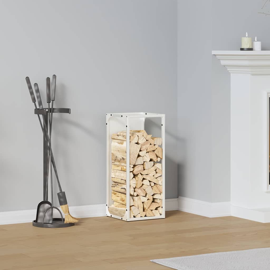 vidaXL Suport pentru lemne de foc alb 25x25x60 cm Oțel laminat la rece vidaXL Suport pentru lemne de foc alb 25x25x60 cm Oțel laminat la rece