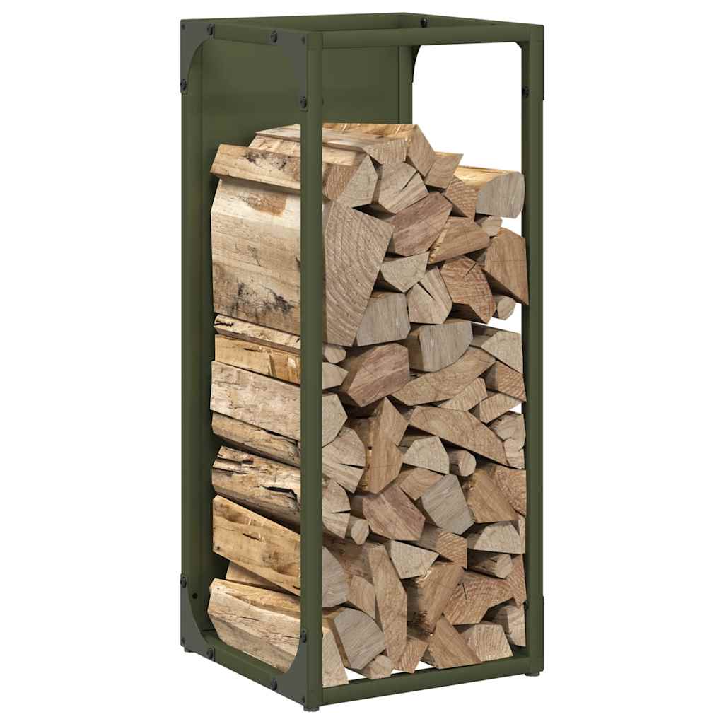 vidaXL Suport pentru lemne de foc Verde măsline Oțel laminat la rece vidaXL Suport pentru lemne de foc Verde măsline Oțel laminat la rece