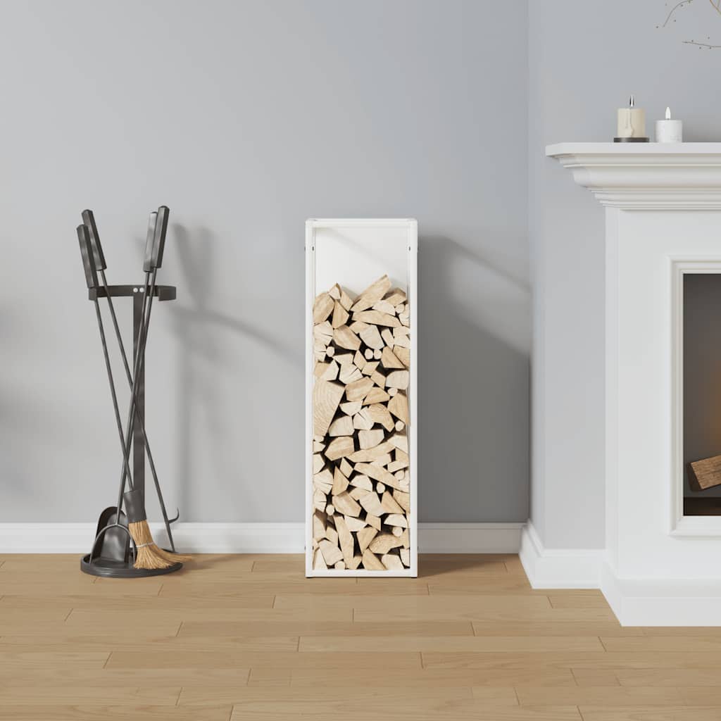 vidaXL Suport pentru lemne de foc alb 25x25x80 cm Oțel laminat la rece vidaXL Suport pentru lemne de foc alb 25x25x80 cm Oțel laminat la rece