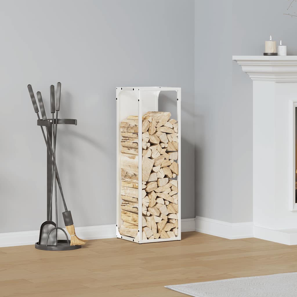 vidaXL Suport pentru lemne de foc alb 25x25x80 cm Oțel laminat la rece vidaXL Suport pentru lemne de foc alb 25x25x80 cm Oțel laminat la rece
