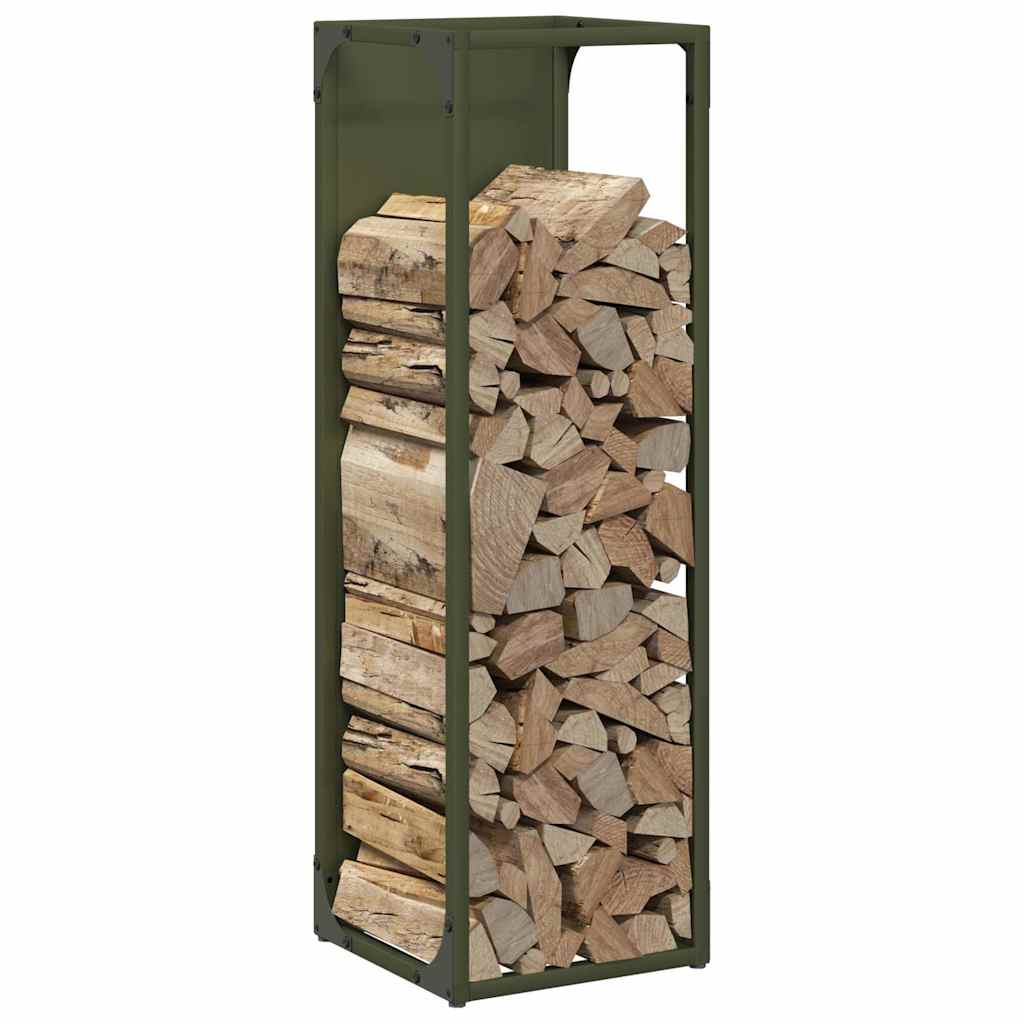 vidaXL Suport pentru lemne de foc Verde măsline Oțel laminat la rece vidaXL Suport pentru lemne de foc Verde măsline Oțel laminat la rece