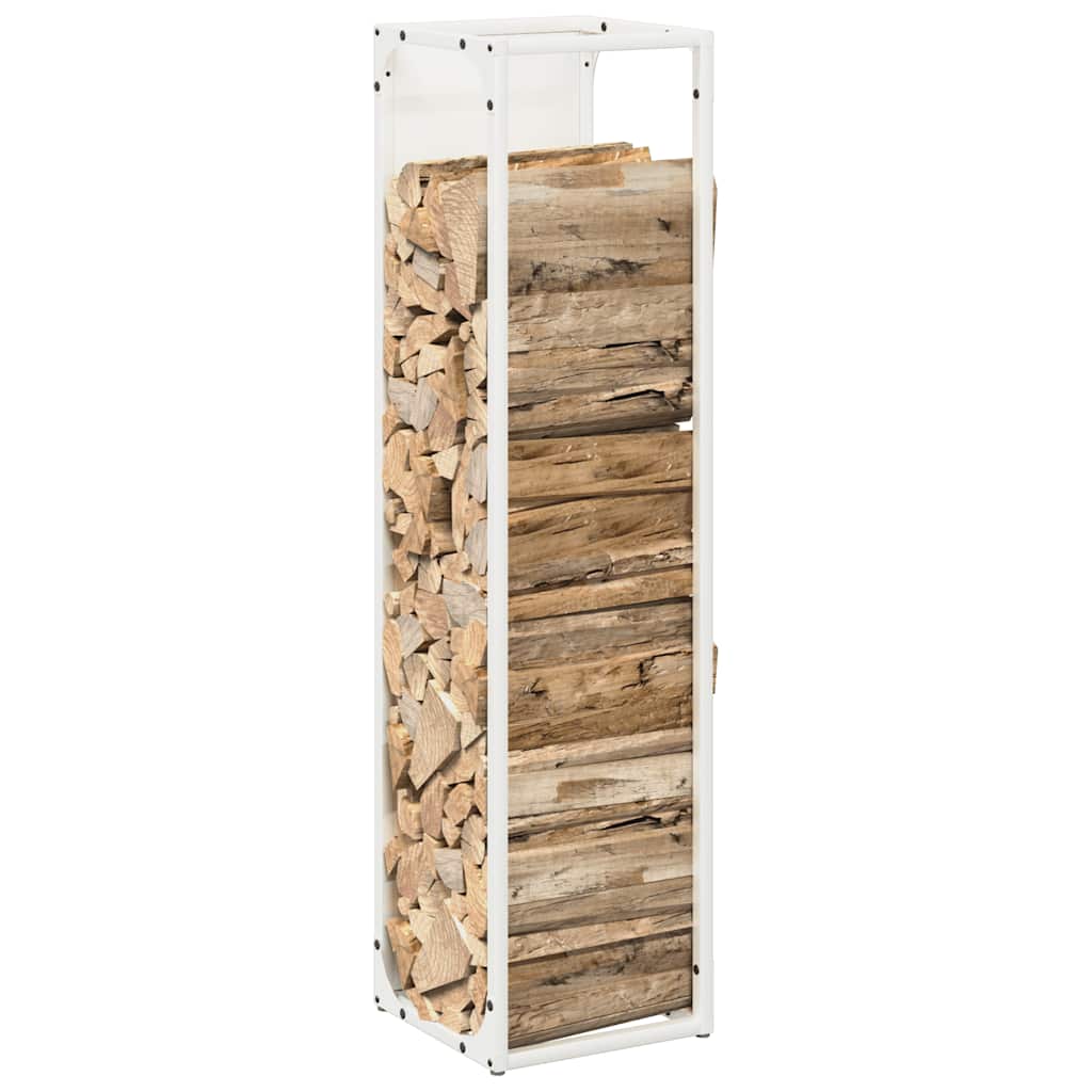 vidaXL Suport pentru lemne de foc alb 25x25x100cm Oțel laminat la rece vidaXL Suport pentru lemne de foc alb 25x25x100cm Oțel laminat la rece