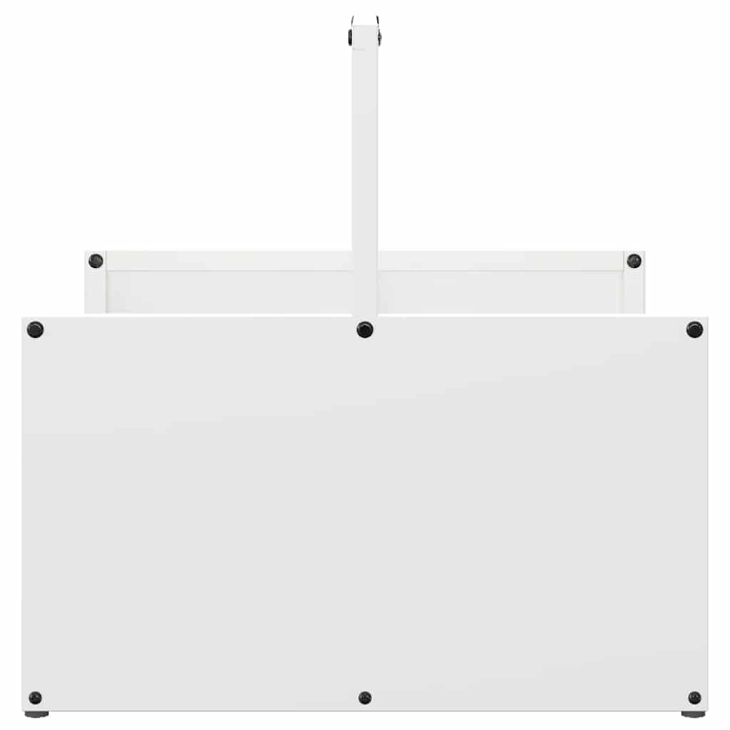 vidaXL Suport pentru lemne de foc alb 40x40x40 cm Oțel laminat la rece