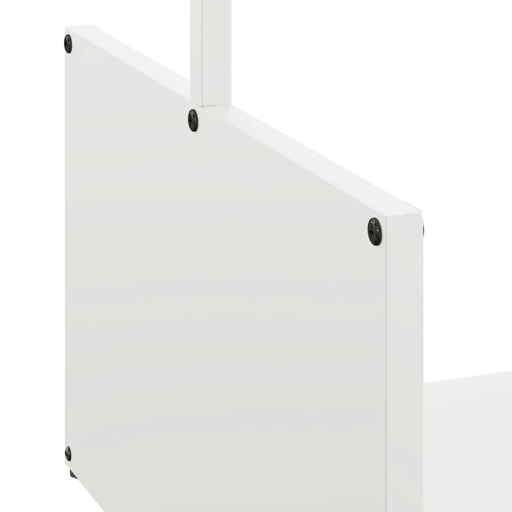 vidaXL Suport pentru lemne de foc alb 40x40x40 cm Oțel laminat la rece