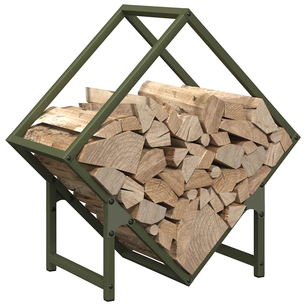 vidaXL Suport pentru lemne de foc Verde măsline Oțel laminat la rece vidaXL Suport pentru lemne de foc Verde măsline Oțel laminat la rece
