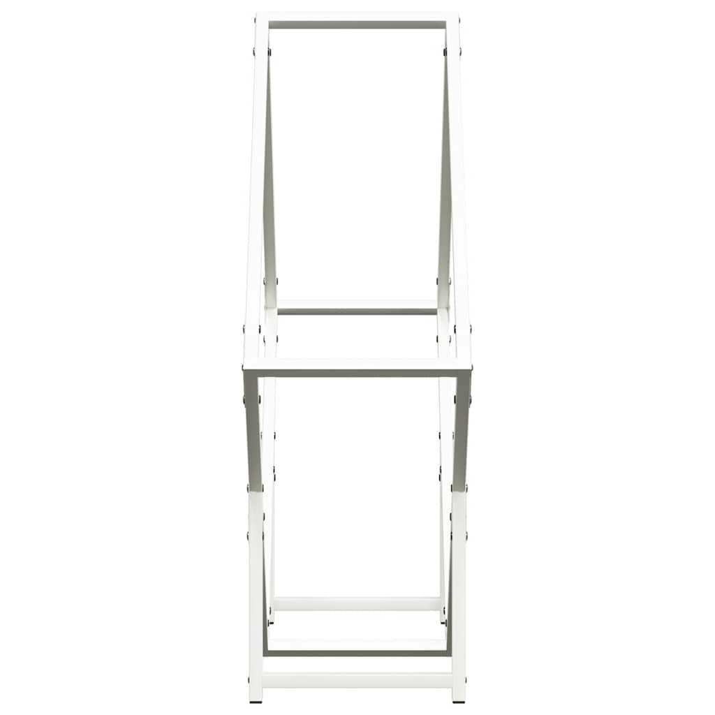 vidaXL Suport pentru lemne de foc alb 80x25x80 cm Oțel laminat la rece