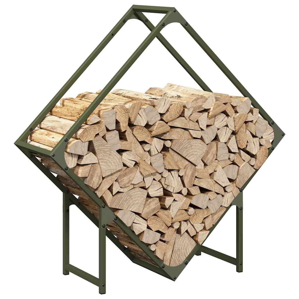 vidaXL Suport pentru lemne de foc Verde măsline Oțel laminat la rece vidaXL Suport pentru lemne de foc Verde măsline Oțel laminat la rece