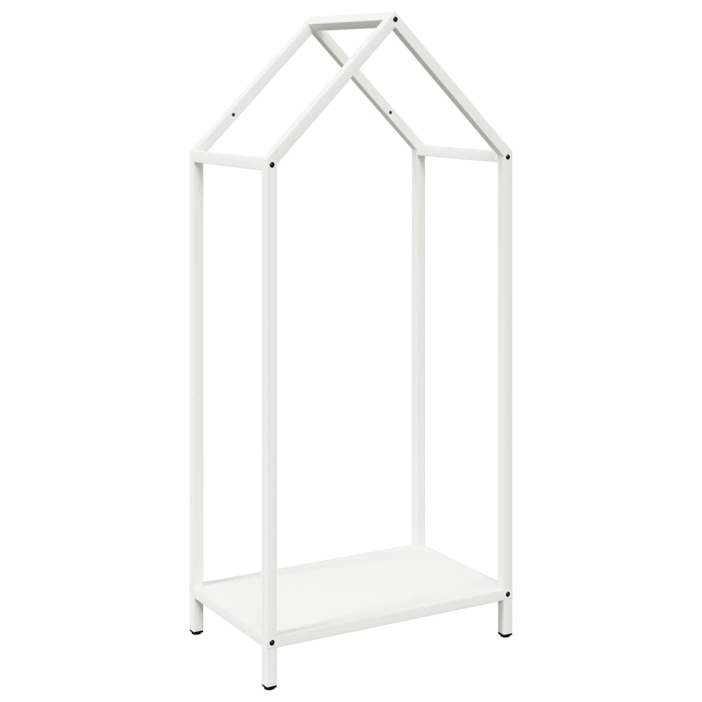 vidaXL Suport pentru lemne de foc alb 40x25x90 cm Oțel laminat la rece