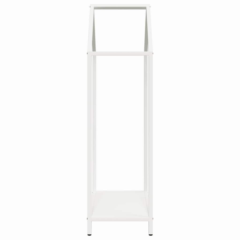 vidaXL Suport pentru lemne de foc alb 40x25x90 cm Oțel laminat la rece