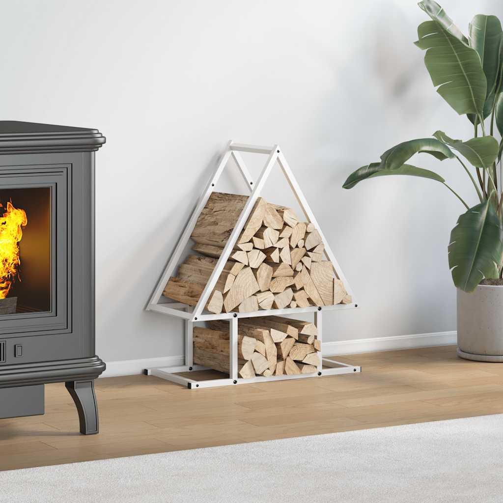 vidaXL Suport pentru lemne de foc alb 50x25x60 cm Oțel laminat la rece vidaXL Suport pentru lemne de foc alb 50x25x60 cm Oțel laminat la rece