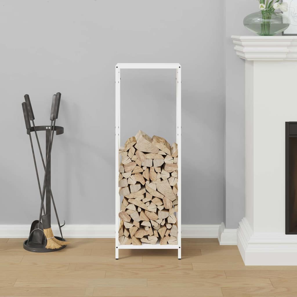 vidaXL Suport pentru lemne de foc alb 34x25x100cm Oțel laminat la rece vidaXL Suport pentru lemne de foc alb 34x25x100cm Oțel laminat la rece