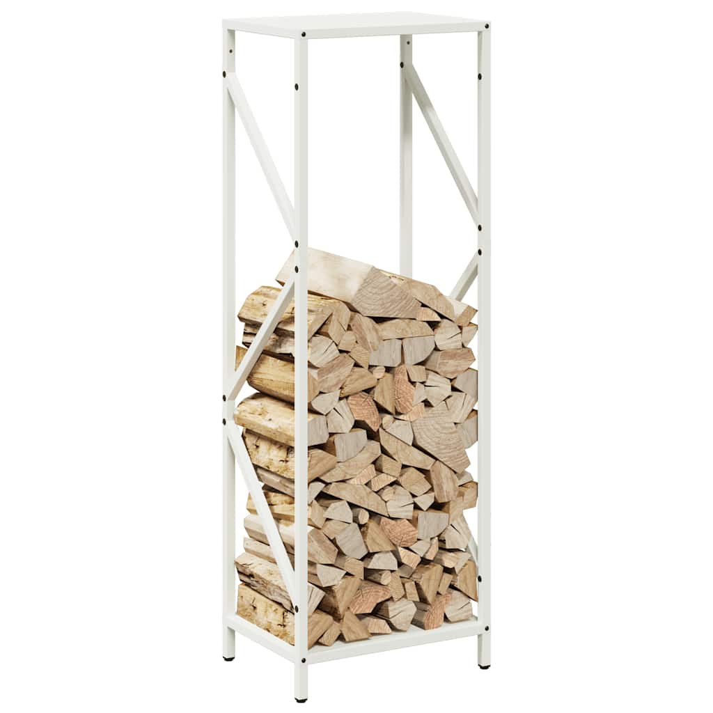 vidaXL Suport pentru lemne de foc alb 34x25x100cm Oțel laminat la rece vidaXL Suport pentru lemne de foc alb 34x25x100cm Oțel laminat la rece