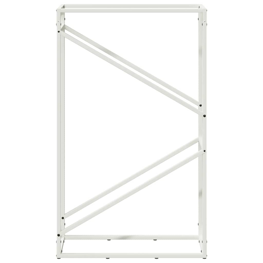 vidaXL Suport pentru lemne de foc alb 60x25x100cm Oțel laminat la rece
