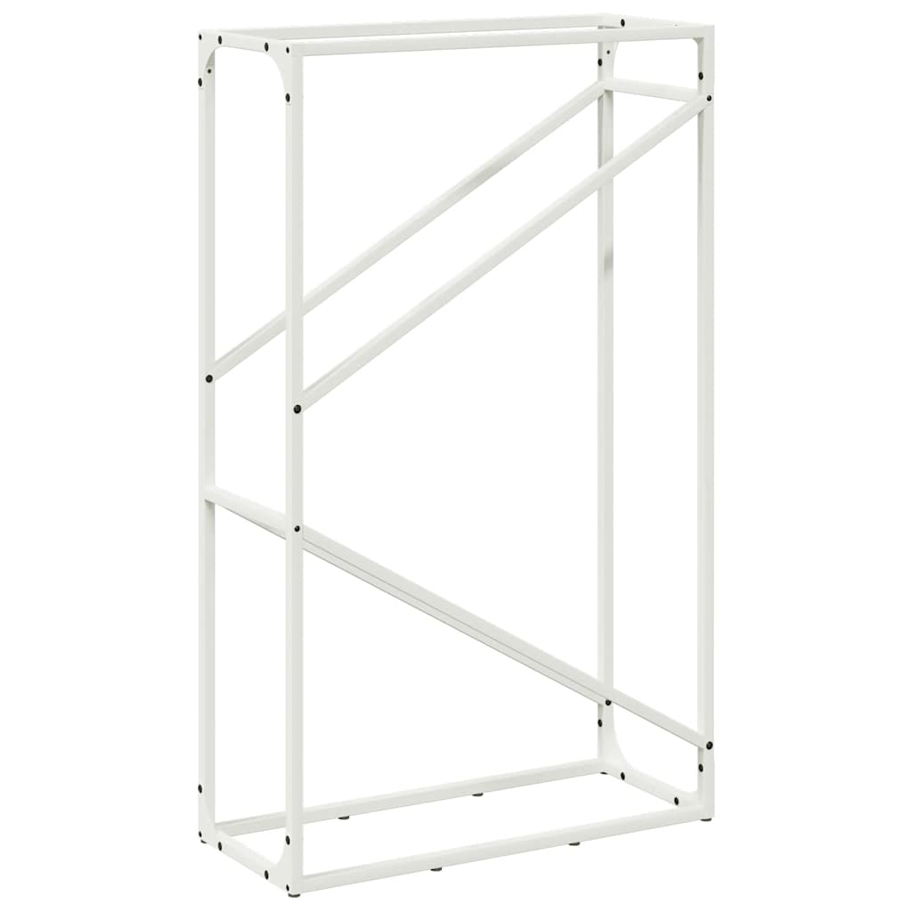 vidaXL Suport pentru lemne de foc alb 60x25x100cm Oțel laminat la rece