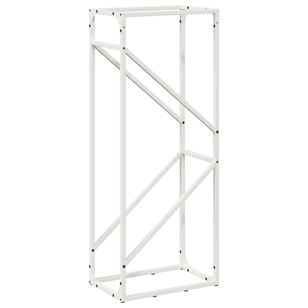 vidaXL Suport pentru lemne de foc alb 40x25x100cm Oțel laminat la rece