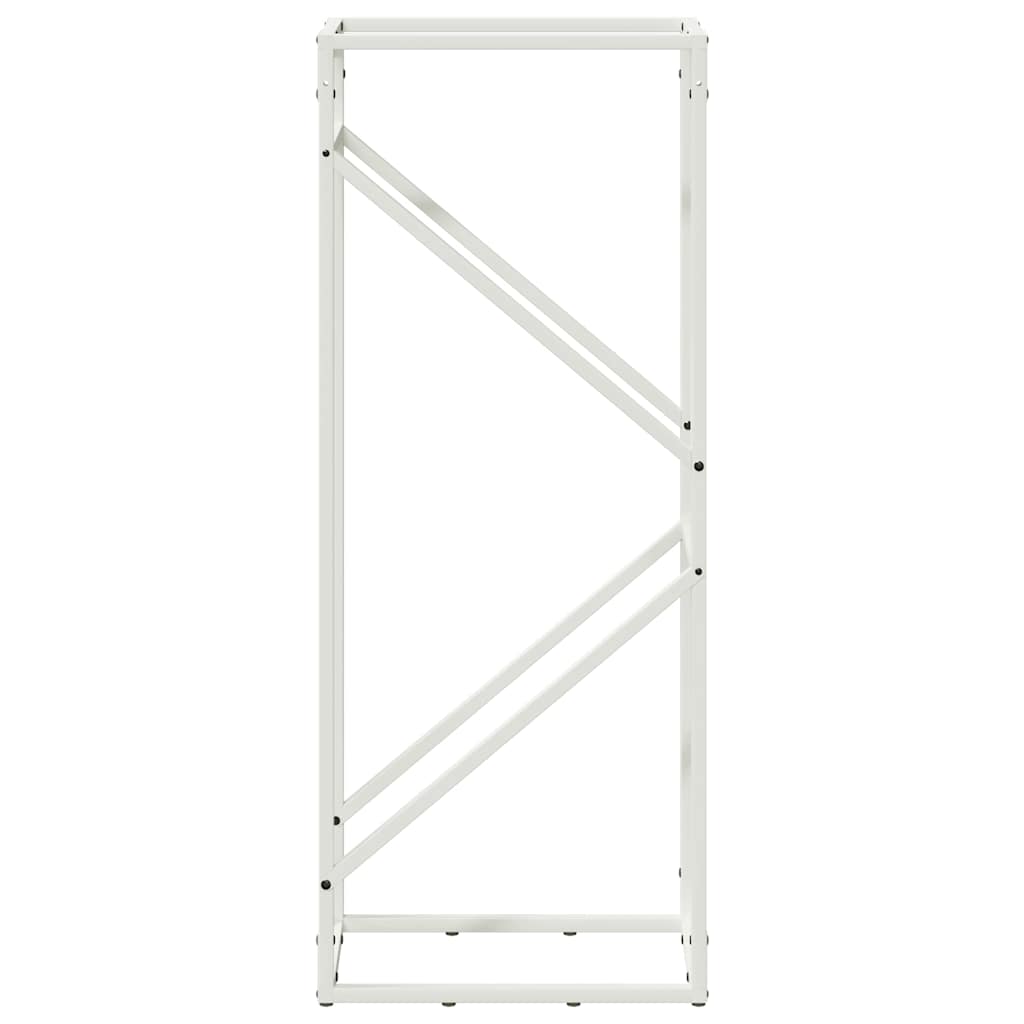 vidaXL Suport pentru lemne de foc alb 40x25x100cm Oțel laminat la rece