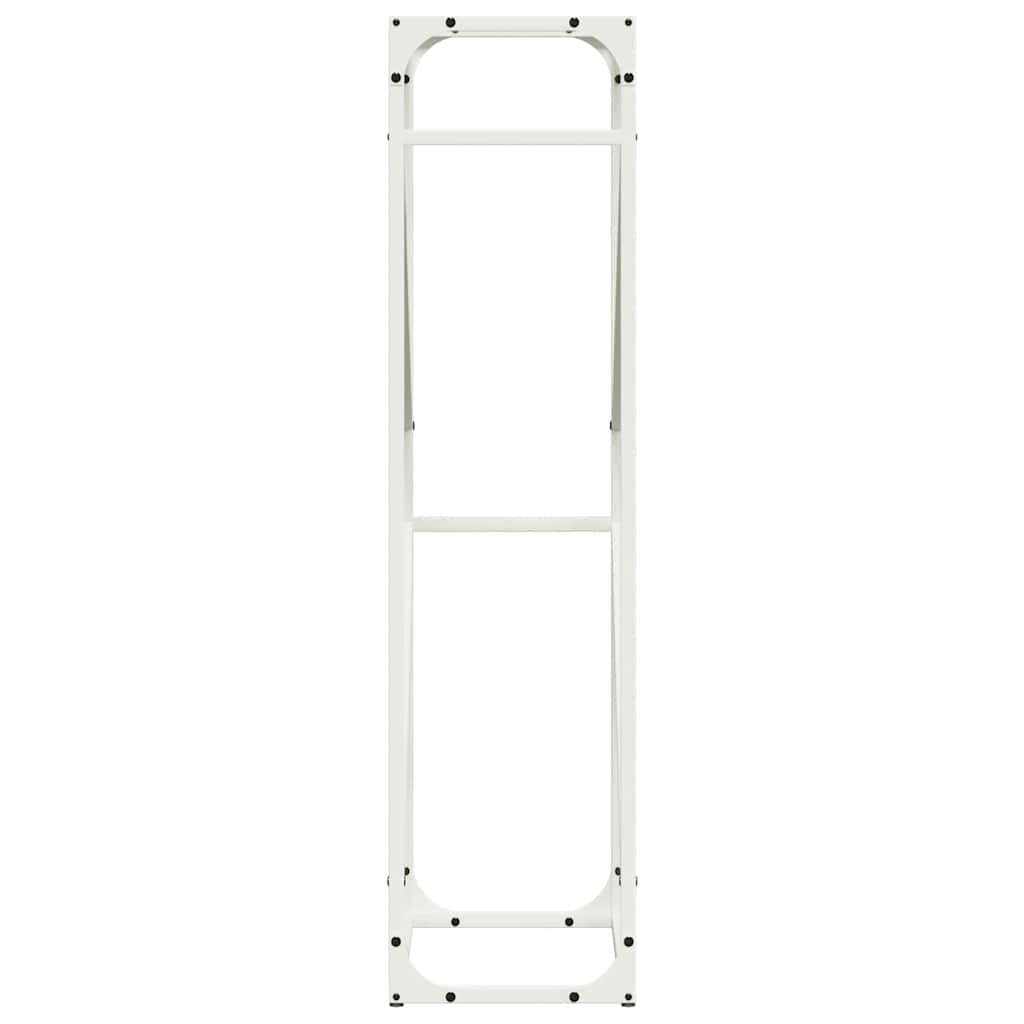 vidaXL Suport pentru lemne de foc alb 40x25x100cm Oțel laminat la rece