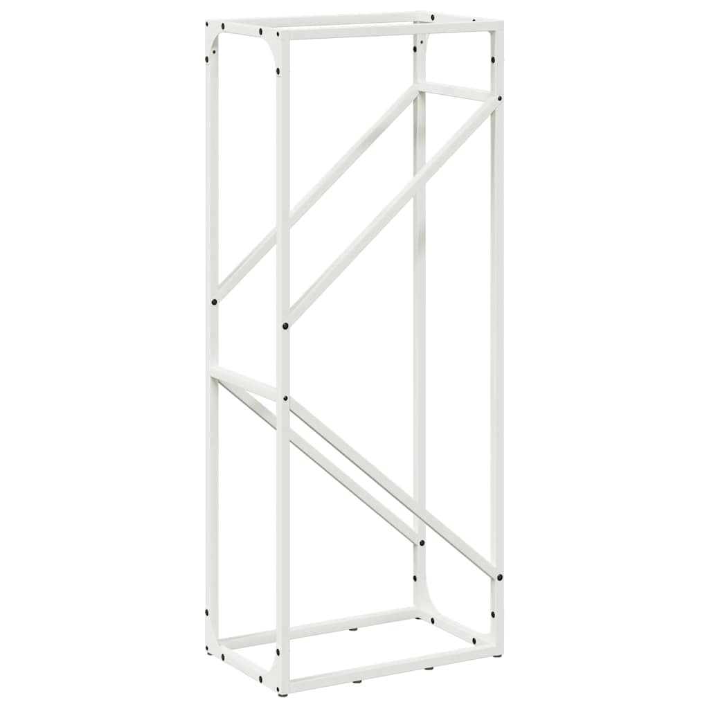 vidaXL Suport pentru lemne de foc alb 40x25x100cm Oțel laminat la rece
